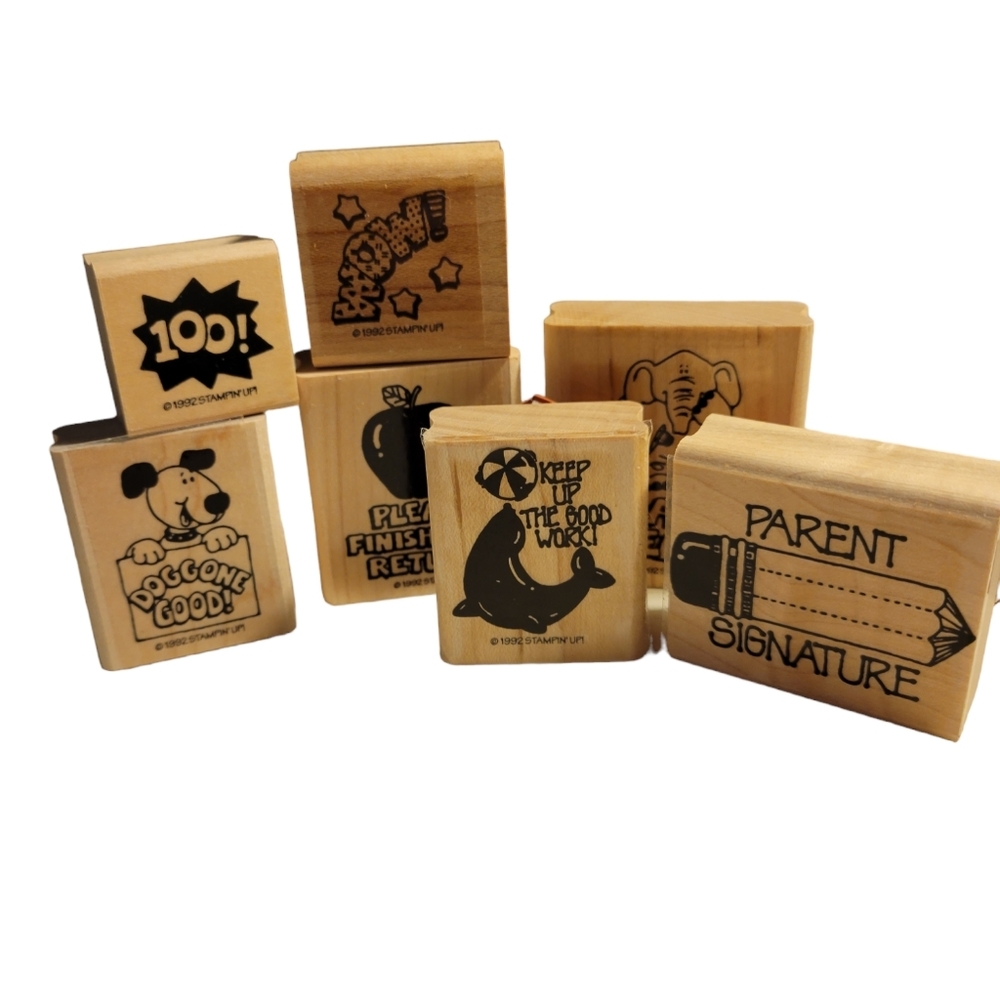 Set of 7 Stampin' Up! Teacher Themed Stamps
